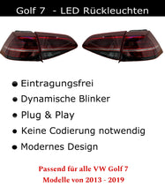 Load image into Gallery viewer, VW Golf 7 - LED Rückleuchten mit dynamischem Blinklicht