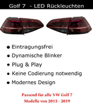 Lade das Bild in den Galerie-Viewer, *Bundle* Komplettset: LED Rückleuchten & Laufblinker für VW Golf 7 – sportlicher Look & moderne Technik