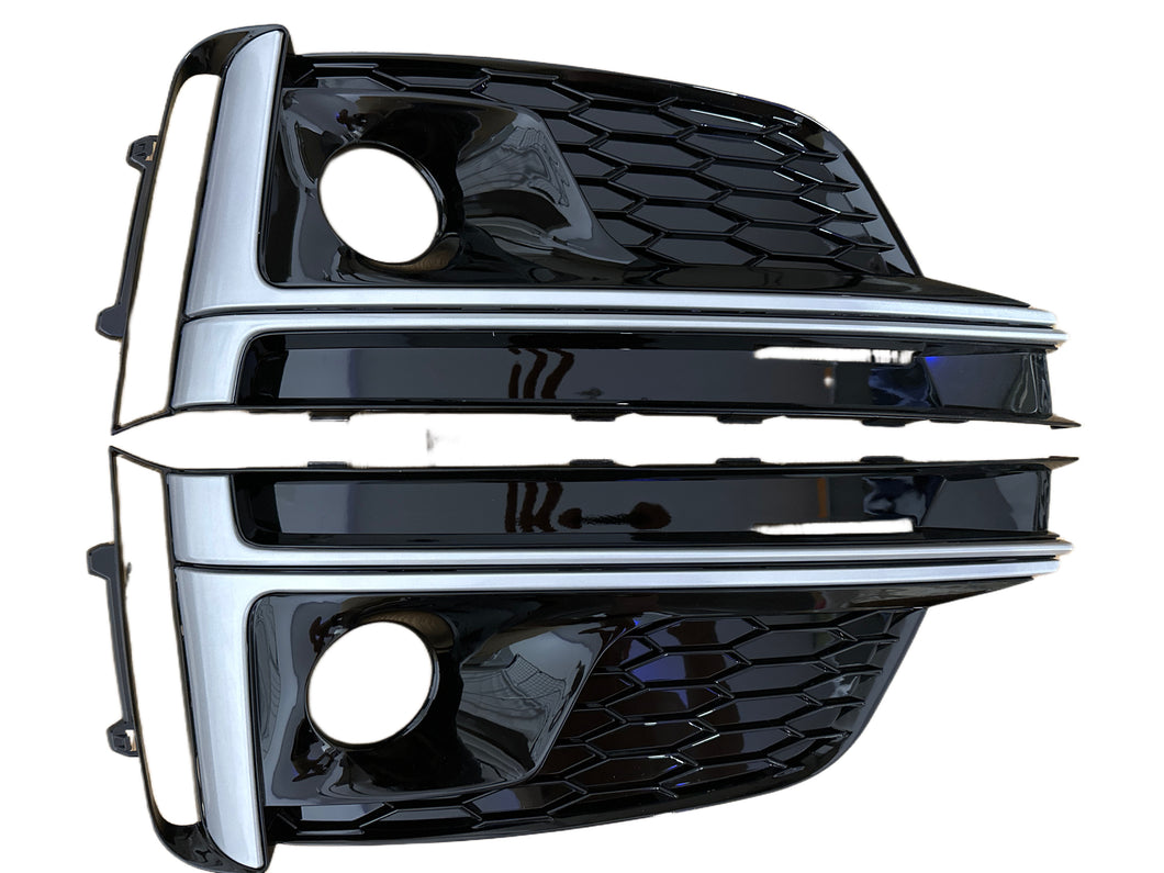 Audi Nebelscheinwerfer Abdeckung RS Optik Silber Edition passend