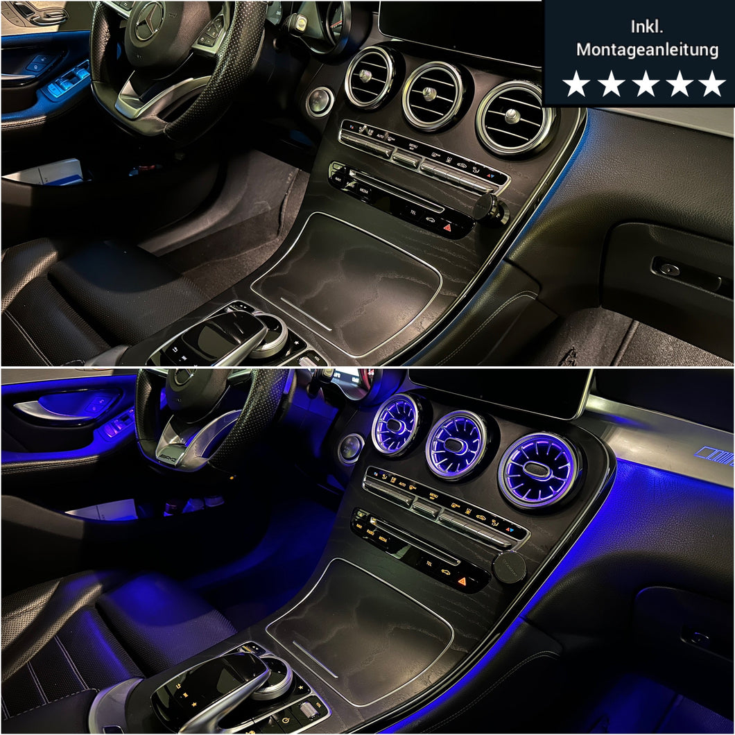 *Bundle* Beleuchtete Luftdüsen + Erweiterung auf 64 Farben für Mercedes C-Klasse W205 & GLC-X253