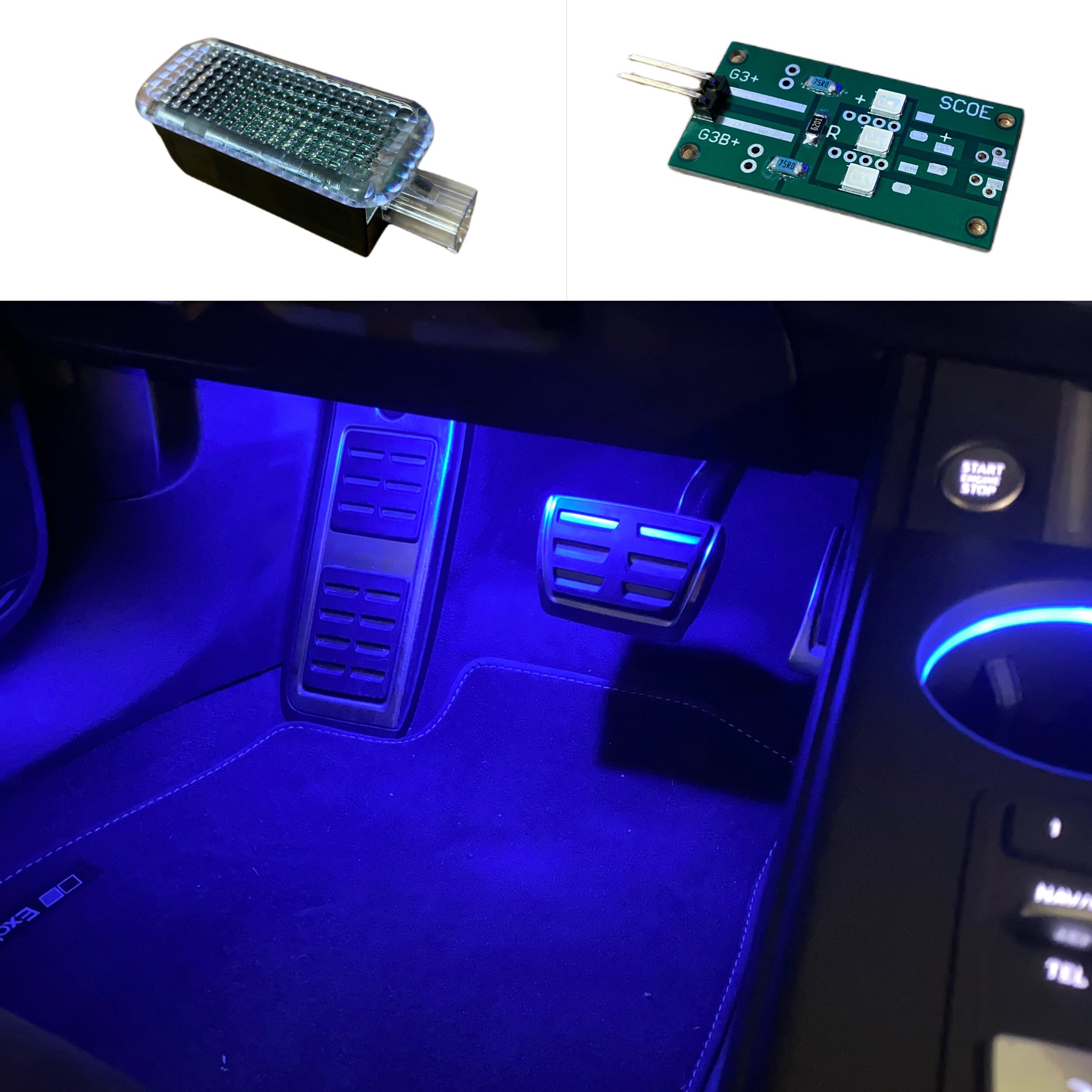 Audi Fußraumbeleuchtung Platine Set (2 Stk) – DJ-Tuning